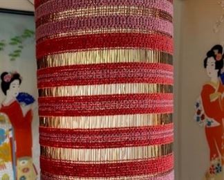 Asian Swag Lamp Hanging Light 30in H the x11.5in Diameter