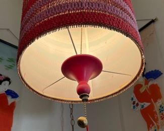 Asian Swag Lamp Hanging Light 30in H the x11.5in Diameter