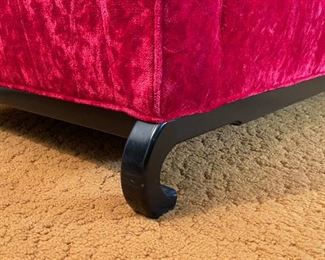 Vintage Choy Lee Sofa 71069 Lipstick Red Harris of California Chinoiserie 29x68x36in HxWxD