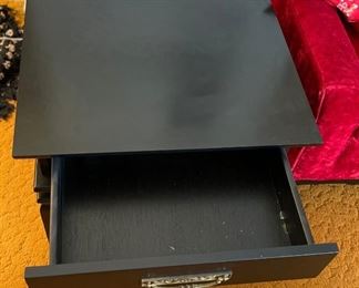 Vintage Asian Black End Table SINGLE Chinoiserie Norman Fox Macgregor For Sam Belz 20x24x24in HxWxD