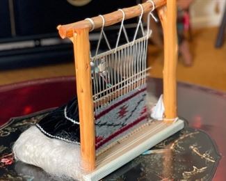Navajo Weaver Doll Rug Maker 12x13x8in HxWxD
