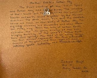 Corina Boyd Navajo Sand Painting Mother Earth Father Sky Native American 12x12x