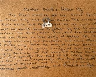 Corina Boyd Navajo Sand Painting Mother Earth Father Sky Native American 12x12x