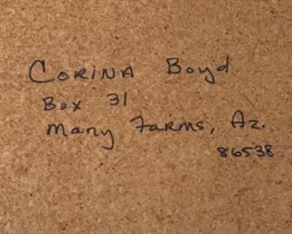 Corina Boyd Navajo Sand Painting Mother Earth Father Sky Native American 12x12x