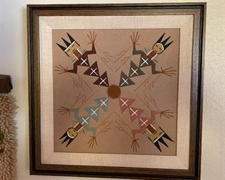 Navajo Lester Johnson Star Chant Sand Painting Native American 16x16