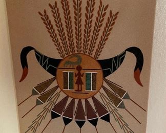 #2 Corina Boyd Navajo Sand Painting Chiricahua Sun Native American 12x12