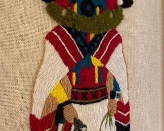 Embroidered Kachina Art 16x12in