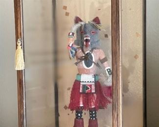 Wolf Kachina Doll in Display Case Doll: 12in H <BR>case: 18x11x9in HxWxD