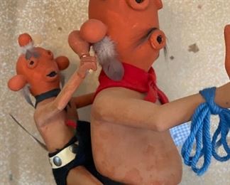 Mudhead Kachina with Kid Doll In Display Case Doll: 17in H <BR>case: 21x13x10in