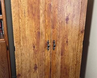 Faux Wood Veneer Desk Cabinet 54x32.5x21.5in HxWxD