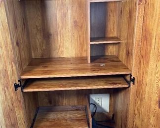 Faux Wood Veneer Desk Cabinet 54x32.5x21.5in HxWxD