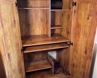 Faux Wood Veneer Desk Cabinet 54x32.5x21.5in HxWxD