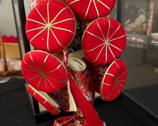 Vintage Nishi Oyama Doll In Case Nanamaigasa Scene From Japanese Drama Dohjohji