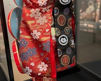 Vintage Nishi Oyama Doll In Case Nanamaigasa Scene From Japanese Drama Dohjohji