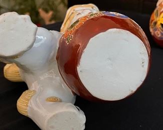 Vintage Chinese Asian FOO DOG PAIR,Signed, Porcelain/Pottery, Feng Shui, 8.5in. Tall