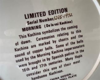 Vintage Ezra Brooks Hopi Kachina Whisky Decanter & Plate Set 1971 The Buffalo Hunt 13.5in Tall