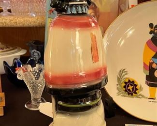Vintage Ezra Brooks 1975 Hopi Kachina Maiden Whiskey Decanter Bottle Heritage w/ Plate & paper works