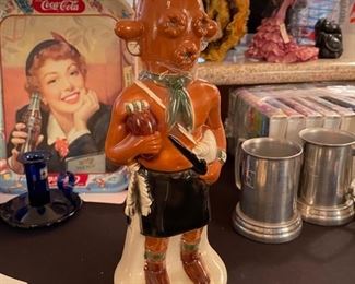 Vintage 1978 Ezra Brooks Hopi Kachina Mud Man Whiskey Decanter Bottle No 7