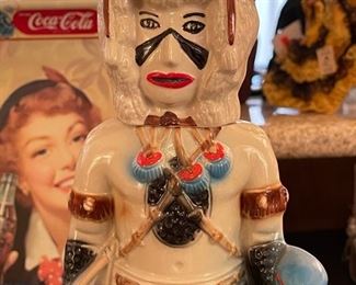 EZRA BROOKS HOPI KACHINA DECANTER 1977 #6 WHITE BUFFALO RH-60