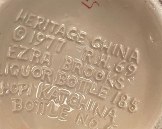 EZRA BROOKS HOPI KACHINA DECANTER 1977 #6 WHITE BUFFALO RH-60