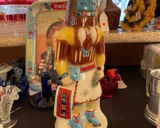Vintage Ezra Brooks Hopi Kachina Whiskey Decanter Bottle Longhair 1976 Heritage No 5