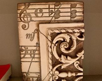 $120 - Sid Dickens (Vancouver, Canada)  "Music with Molding" plaque. 8"H x 6"W x 1"D