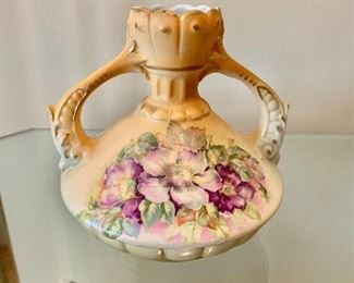 $40 -Vintage Austrian fine porcelain hand painted vase. 5"H x 5"D