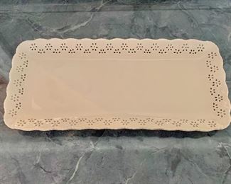 $30 - Grace's Teaware reticulated rectangular serving tray. 1"H x 14"W x 6.5"D
