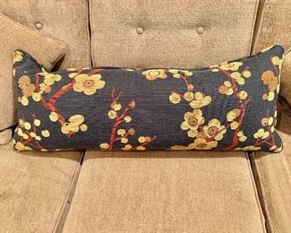 $80 - Pair down filled pillows with cherry blossoms - 34"L x 13"W
