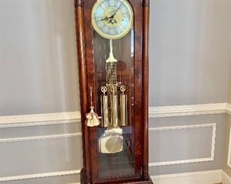 $750 - Sligh Tall Case Grandfather clock (working). 80.5"H x 25"W x 14"D