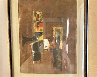 $450 - Johnny Friedlander signed and numbered lithograph.  39"H x 30.5"W