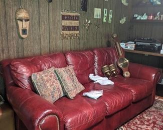 Leather sofa and chair