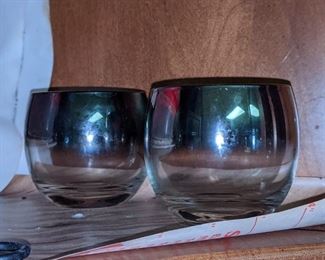 Great silver fade mid century rolly Polly glasses