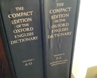 Oxford English Dictionary with Magnifying glass 