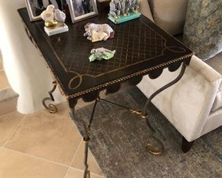 pair of metal painted end tables