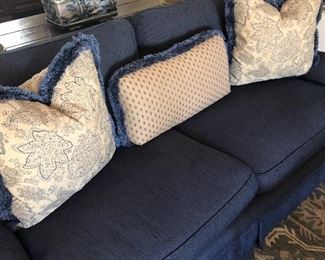 sofa with down pillows