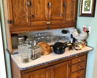 Original Antique Oak Sellers Hoosier Kitchen Cabinet 