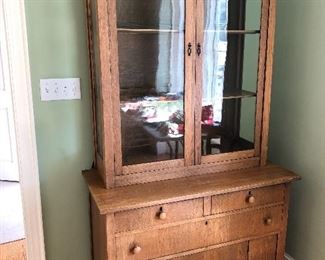Antique Oak Stepback Cupboard