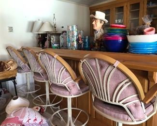 Four Metal Bar Stools