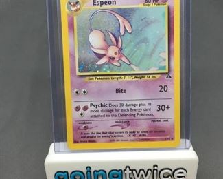 2001 Pokemon Neo Discovery 1 ESPEON Holofoil Rare Trading Card from Crazy Collection