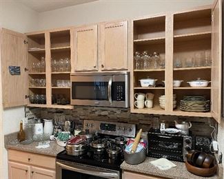 Away Queen Pots and Pans, Blue Cornflower Coffee Pot, various Kitchen Items