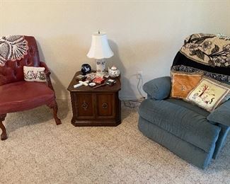 Lazy Boy Rocker, leather side chair