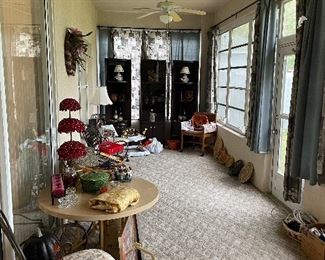 Nice wrought iron chairs, shelving, baby items