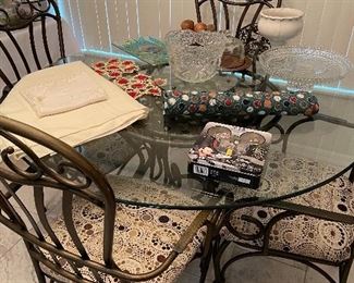 wrought iron glass top table