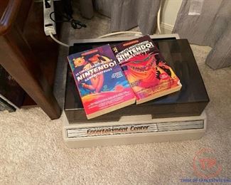 Vintage Nintendo Game Console with Game Cartridges