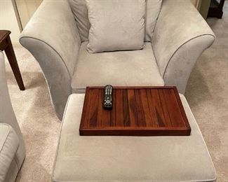 KLAUSSNER Microfiber Oversized Lounge Chair and Ottoman