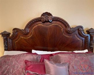 A.R.T. Furniture Old World Estate 5 Piece Bedroom Set: King Size Bed, Two Night Stands, Tallboy Dresser, and Leather Storage Bench