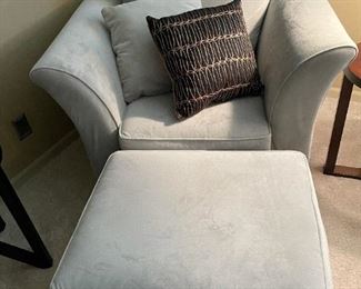 KLAUSSNER Microfiber Oversized Lounge Chair with Ottoman