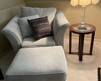 KLAUSSNER Microfiber Oversized Lounge Chair with Ottoman