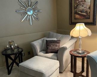 KLAUSSNER Microfiber Oversized Lounge Chair with Ottoman